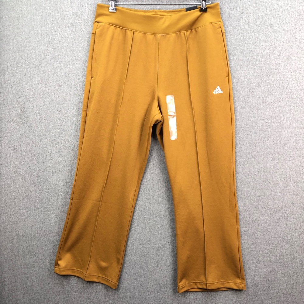 Adidas Women’s Regular Fit Drawstring Bronze Xpress Flare Pants Size L - Picture 3 of 12